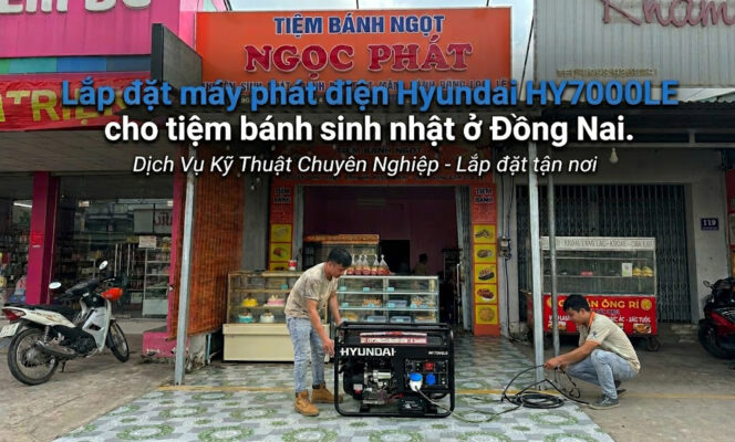 Lắp đặt máy phát điện Hyundai HY7000LE cho khách hàng ở Đồng Nai